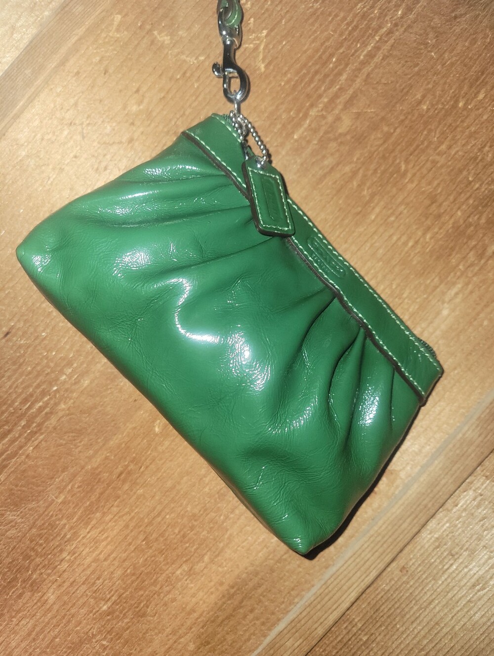 Coach Green Patent Leather Wristlet